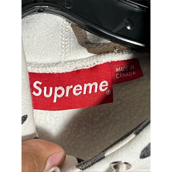 Supreme Box Logo White Cow Camo Hoodie - Picture 5 of 9